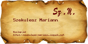 Szekulesz Mariann névjegykártya